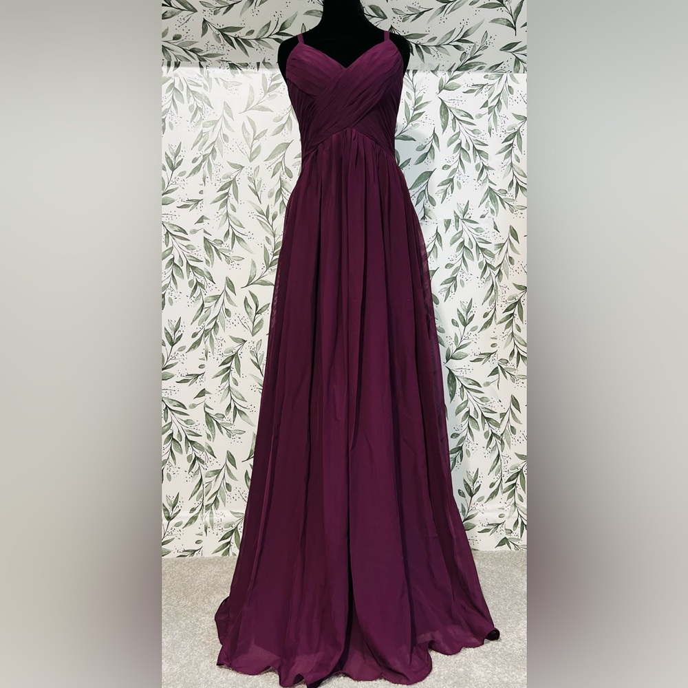 Burgundy Prom Formal Evening Maxi Dress Gown Size S NWT Cocktail Bridesmaid #9 - Picture 3 of 12